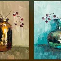 Натюрморт мастихином. Золото и серебро