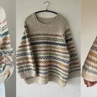 Жаккардовый пуловер спицами Villekulla