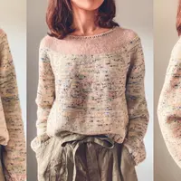 Пуловер с кокеткой из мохера Misty