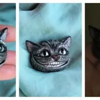 Чеширский кот из ваты: брошь, магнит или елочная игрушка