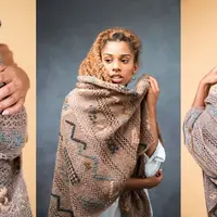 Шаль с тканной интарсией Farah Shawl