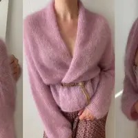 Мохеровый кардиган спицами Marta