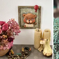 Панно с мишками из папье-маше