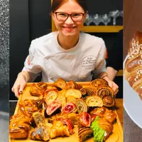 Круассаны на закваске и улитки с начинками