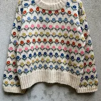 Жаккардовый пуловер спицами Anemone