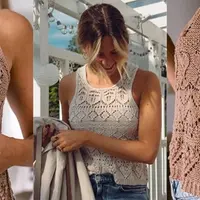 Вязаный ажурный топ Love Letter