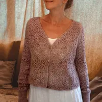 Ажурный кардиган спицами Dried Roses