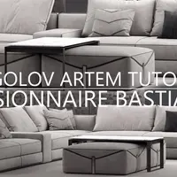 Sofa modeling Visionnaire Bastian в 3d max и marvelous designer