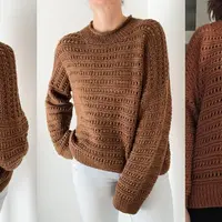 Сетчатый пуловер оверсайз с японским плечом Yutori