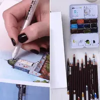 Акварельный скетчинг: рисуем панораму города