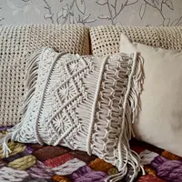 Макраме чехол для подушки бохо
