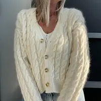 Jacket no. 2. Жакет вязаный косами сверху вниз