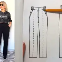 Трикотажные брюки на резинке, со стрелками