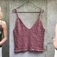 Вязаный топ на лямках Olive