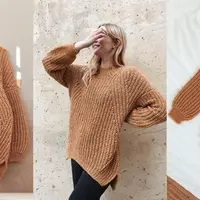 Свитер оверсайз рыбацкой резинкой The Fishermans Rib