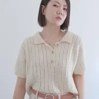 Поло вязаное спицами сверху Tuilerie