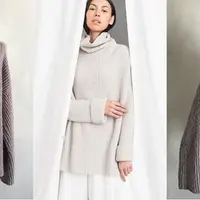 Свитер оверсайз скрещенной резинкой с высоким воротом Skal