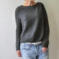 Базовый пуловер Birthday61 резинкой спицами сверху