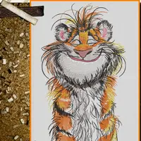 Дизайн машинной вышивки Тигра милая