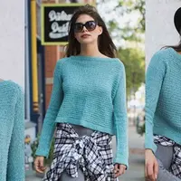 Укороченный пуловер спицами Heckerling