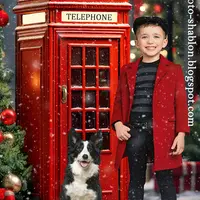 Зимний детский фотошаблон в PSD - 2025 телефон зима