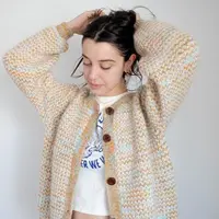 Кардиган реглан рыбацкой резинкой спицами Fraile