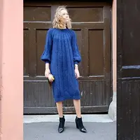 Мохеровое платье кокон спицами сверху Cocoon