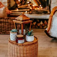 Пуф, кофейный столик из бумажной лозы