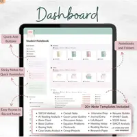 Студенческий блокнот и комплект заметок в Notion