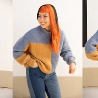 Пуловер колорблок спицами Abstract Composition