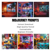 Midjourney Prompts Vintage Interior Design. Промпты винтажных интерьеров в Миджорни