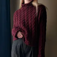 Свитер Sweater №31, вязанный косами сверху