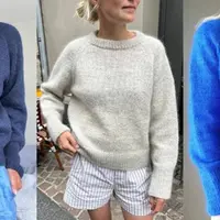 Пуловер реглан спицами сверху без швов Monday