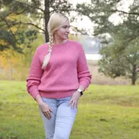 Вязаная блуза с графичной анатомической кокеткой Rosehip