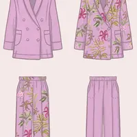 Домашний комплект Гортензия: рубашка-жакет и брюки-палаццо