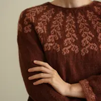 Пуловер с круглой жаккардовой кокеткой сверху Silin