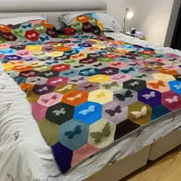 Жаккардовый плед с бабочками Butterfly Patchwork Quilt