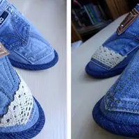 Пошив джинсовых тапочек + Комплект выкроек