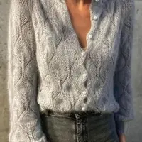 Кардиган узором листья Olive