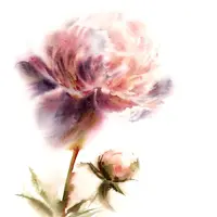 Красочный букет в японской вазе. Акварель