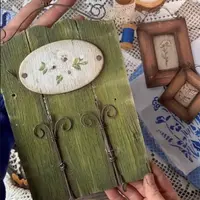 Винтажная ключница и амбарная дверь