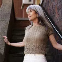 Топ с ажурной каймой спицами сверху Sylven