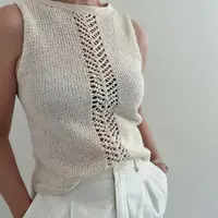 Летний топ с ажурной полосой спицами Yoreum