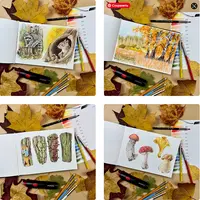 Текстуры карандашами. Осень