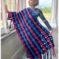 Палантин Невод в технике Лабиринт