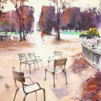 Рисование сухой пастелью по акварели. Городской пейзаж в смешанной технике