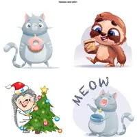 Текстурный вектор: милые животные в формате открытки