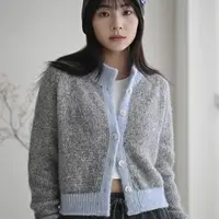 Вязаный спицами укороченный кардиган Aven