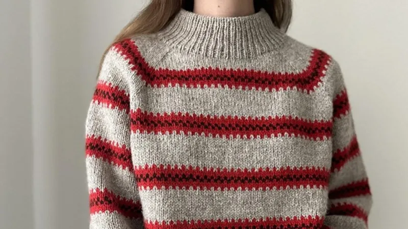 Уютный свитер реглан с жаккардовыми полосами Harbor Sweater