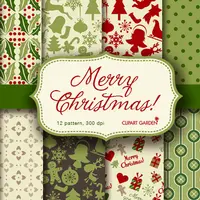 Семь наборов Новогодних паттернов и фонов